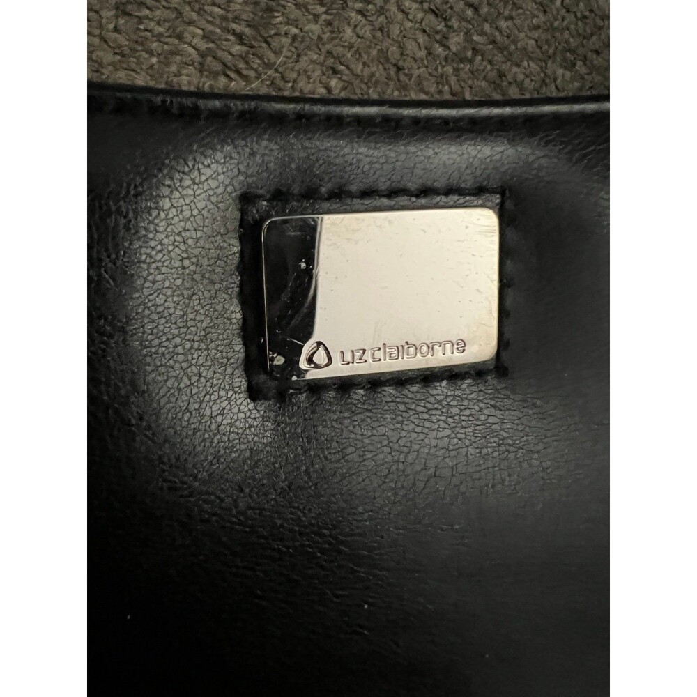 Vintage Liz Claiborne Black Baguette Shoulder Bag Y2K Minimalist Purse - Picture 2 of 12